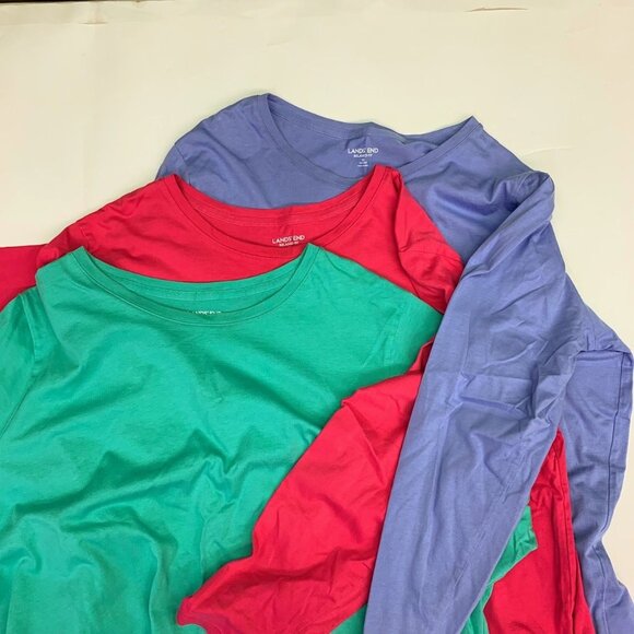 Land's End Women's Relaxed Supima Cotton (Lot of 3) Long Sleeve T-Shirt‎ SZ 1X - Picture 1 of 13